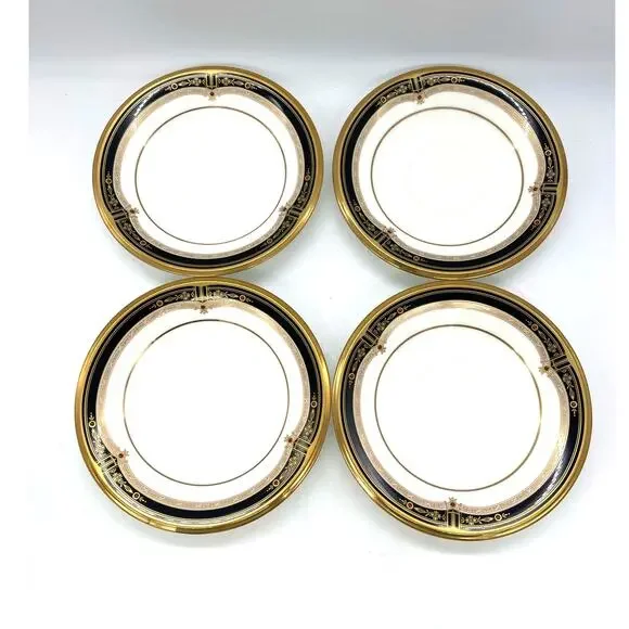 Vintage Noritake Gold and Sable 9758 Set of 4 Tea Cups & Saucers EUC Bone China - Picture 5 of 6